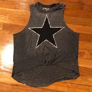 All grey with a black star in the middle